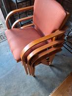 Vintage Houten Stoelen - Set van 4, Huis en Inrichting, Stoelen, Ophalen, Gebruikt, Bruin, Vier