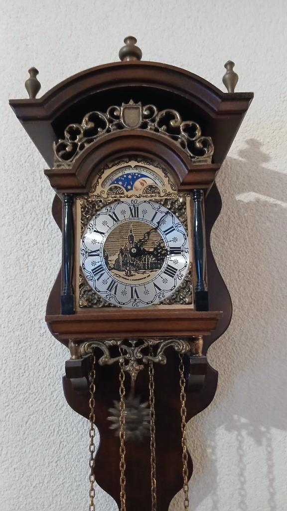 klok STADHUIS VAN SCHOONHOVEN 1733 hangklok, Huis en Inrichting, Woonaccessoires | Klokken, Gebruikt, Wandklok, Analoog, Ophalen