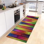 Regenboog Planken Vloerkleed Kleed Vloermat Mat Houten, Verzenden, Nieuw, Rechthoekig