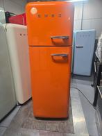 SMEG KOELKAST ORANJE LED verlichting!(gratis bezorging), 200 liter of meer, Zo goed als nieuw, Met vriesvak, 160 cm of meer