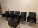 Eetkamerstoelen (6) zwart leer Bert Plantagie, Huis en Inrichting, Stoelen, Ophalen, Gebruikt, Zwart, Leer