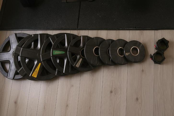 Lifemaxx Olympische halter schijven – 107,5 kg – 50 mm, Sport en Fitness, Fitnessmaterialen, Zo goed als nieuw, Halterschijven