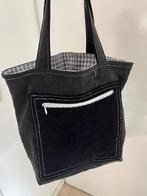 Tas spijkerstof zwart wit rits trekkoord, Info@kinderworkshops-petra-dongen.nl, Zwart, Overige typen, Nieuw