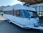 Hobby 650 KFU Prestige met Airco 3de Stapelbed & voortent, Caravans en Kamperen, Rondzit, Hobby, Particulier, 6 tot 7 meter