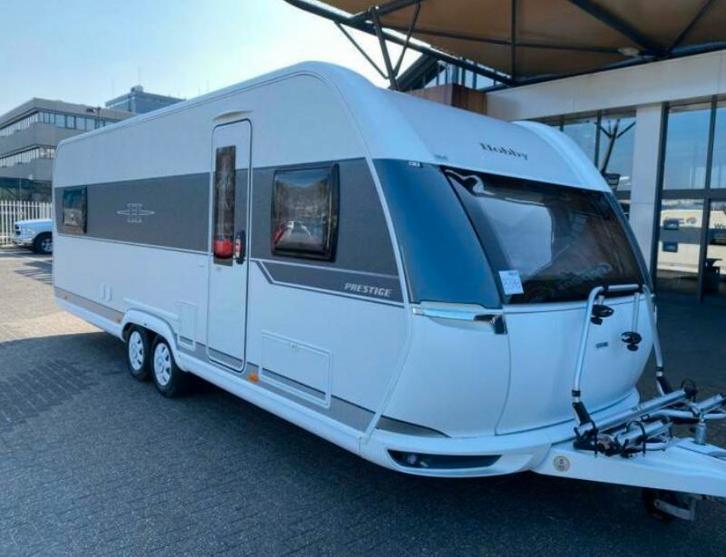 Hobby 650 KFU Prestige met Airco 3de Stapelbed & voortent, Caravans en Kamperen, Caravans, Particulier, tot en met 6, 1500 - 2000 kg