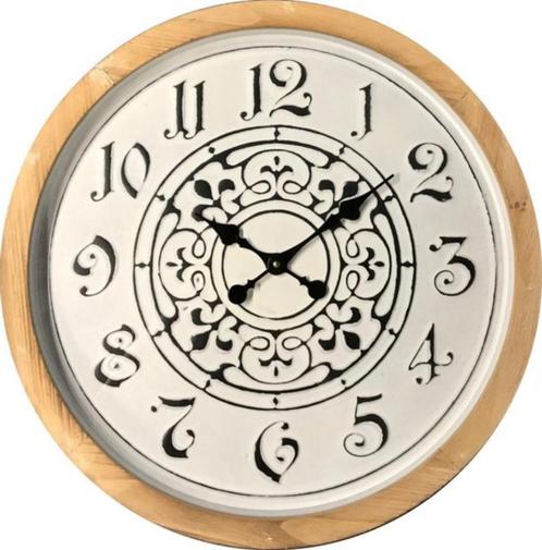 HAES DECO Grote Retro Vintage Wandklok - WCL0033, Huis en Inrichting, Woonaccessoires | Klokken, Nieuw, Wandklok, Verzenden