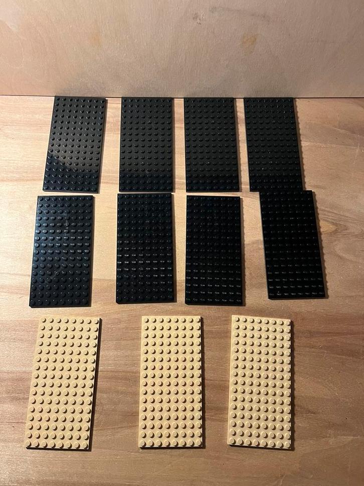Lego Partij/Lot 8x16 Plates Zwart / Beige, Kinderen en Baby's, Speelgoed | Duplo en Lego, Gebruikt, Lego, Losse stenen, Ophalen of Verzenden