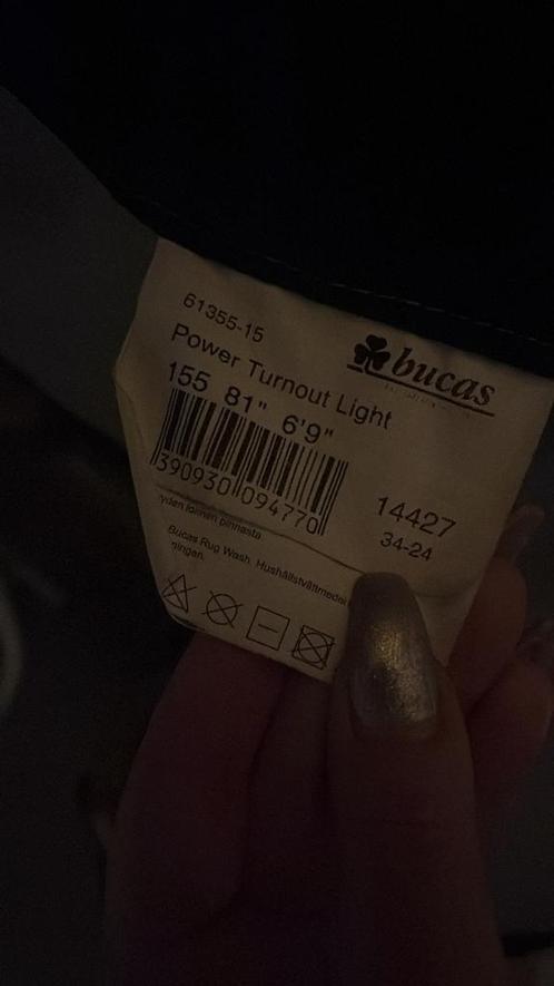 Zgan bucas power turnout light 6,6 en 6.9, Dieren en Toebehoren, Paarden en Pony's | Dekens en Dekjes, Zo goed als nieuw, Deken