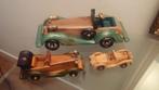 3 houten model limousines, antiek speelgoed en fraai design., Antiek en Kunst, Ophalen of Verzenden