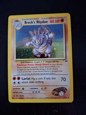 Brock's Rhydon 2/132 Gym Heroes NEAR MINT beschikbaar voor biedingen