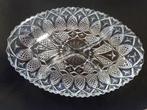 2 ovalen viervaks-snackschalen in helder glas (vintage), Schaal, Verzenden, Ovaal, Glas
