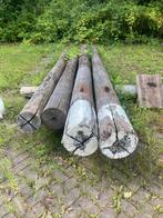 Hardhouten palen met witte kop, steigerpalen, overkapping, Tuin en Terras, Palen, Balken en Planken, Ophalen, Gebruikt, Palen