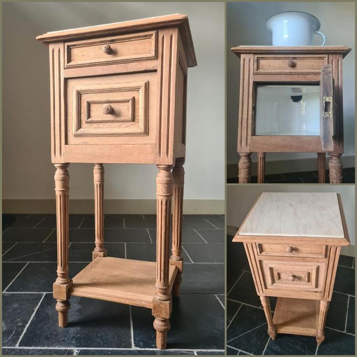 Antiek Po-Kastje, nachtkastje, eiken kastje, halkastje, Antiek en Kunst, Antiek | Meubels | Kasten, Ophalen