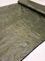 Poly croco wrinkle nepleer mosgroen legergroen 7,3 meter, Hobby en Vrije tijd, 120 cm of meer, Nieuw, Ophalen of Verzenden, Katoen