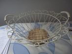 creme LAURA ASHLEY DRAADMAND + rieten bodem, schaal, Huis en Inrichting, Overige materialen, Schaal, Rond, Nieuw
