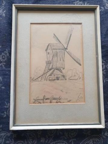 Orig Potlood tek standerdmolen Anny (?) Wijnands Amersfoort. beschikbaar voor biedingen