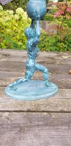 bronzen zonnewijzer / man met zonnewijzer / nieuw, Tuin en Terras, Zonnewijzers, Ophalen of Verzenden, Huis en tuin decoratie Marie