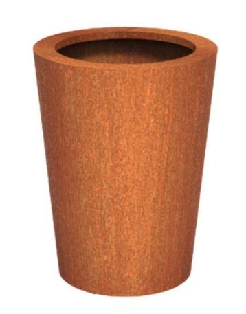Cortenstaal plantenbak taps Ø60x80cm - Met bodem beschikbaar voor biedingen