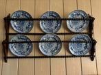 Rek met 6 Delftsblauwe Borden uit Engeland, Antiek en Kunst, Antiek | Wandborden en Tegels, Ophalen