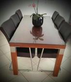 Tijdloze, mooie eettafel van kersenhout met 6 stoelen, Ophalen of Verzenden
