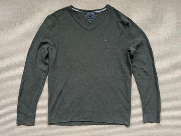 Tommy Hilfiger premium cotton trui groen beschikbaar voor biedingen