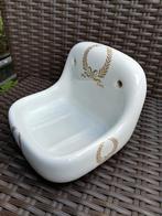 Frans zeepbakje wit porselein goudkleurig decor vredestak, Huis en Inrichting, Ophalen of Verzenden, Zo goed als nieuw, Wit