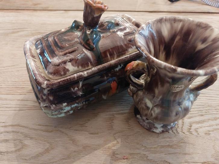 Jasba Keramiek Vaasje + Doosje, Antiek en Kunst, Antiek | Keramiek en Aardewerk, Ophalen of Verzenden