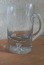 Krosno bierpul met luchtbel - handmade glas met bubble base, Ophalen of Verzenden, Zo goed als nieuw, Bierglas