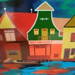 Schilderij Zaanse Schans Zaandam Netherlands Gortershoek NL, Ophalen, Oorspronkelijke maker, 125 cm of meer, Zo goed als nieuw