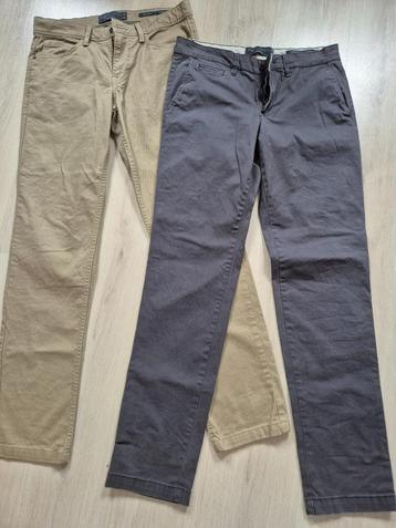 2 herenbroeken Angelo Litrico maat W32 L34 Slim Fit stretch beschikbaar voor biedingen