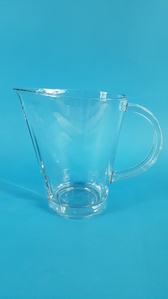 Glazen kan, waterkan, dik en zwaar glas, trendy design. 5A2, Huis en Inrichting, Keuken | Keukenbenodigdheden, Gebruikt, Ophalen of Verzenden