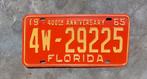 Kentekenplaat 1965 Florida USA Nummerplaat Nummerbord, Verzamelen, Ophalen of Verzenden, Gebruikt, Auto's