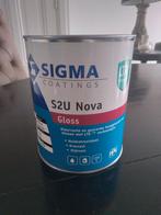 Nieuwe volle dichte verf Sigma S2U Nova Gloss 1 l ral 9016, Doe-het-zelf en Verbouw, Verf, Beits en Lak, Nieuw, Ophalen of Verzenden