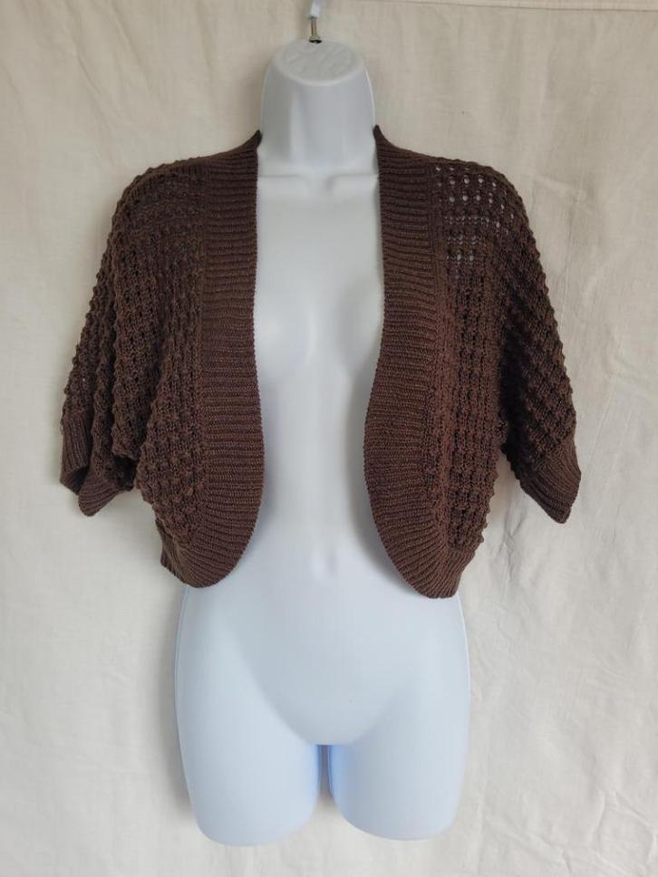 Leuk bruin gehaakt vest mt M merk H&M, Kleding | Dames, Truien en Vesten, Zo goed als nieuw, Maat 38/40 (M), Bruin, Ophalen of Verzenden