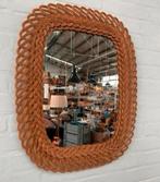 Spiegel mooie vintage rotan rieten spiegel jaren 70., Huis en Inrichting, Woonaccessoires | Spiegels, Ophalen of Verzenden