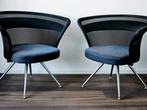 Tonon shells set van 2 lounge stoelen, Ophalen, Zo goed als nieuw, Blauw, Stof