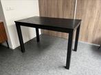 Zwarte houten bartafel met metalen frame, Huis en Inrichting, Tafels | Eettafels, Ophalen, 100 tot 150 cm, 50 tot 100 cm, Zo goed als nieuw