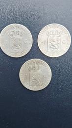 Zilveren guldens Willem III - 3 stuks, 1 gulden, Koning Willem III, Setje, Zilver