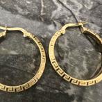 14k gouden oorbellen versace patroon, Ophalen of Verzenden, Nieuw, Goud