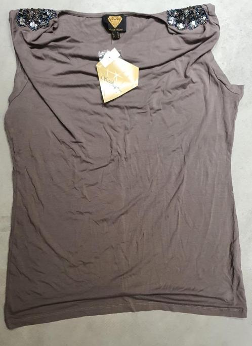 Nieuwe Bruine Top met Leuk Schouderdetail van Sarah Kern xl, Kleding | Dames, Tops, Nieuw, Maat 46/48 (XL) of groter, Bruin, Zonder mouw