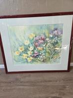 Aquarel Schilderij met Bloemen, Antiek en Kunst, Kunst | Schilderijen | Klassiek, Ophalen of Verzenden
