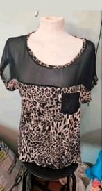 Tijgerprint blouse, Ophalen of Verzenden, Zo goed als nieuw, Maat 38/40 (M), Bruin