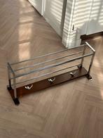 Vintage wandkapstok chroom & hout, Huis en Inrichting, Woonaccessoires | Kapstokken, Gebruikt, Minder dan 100 cm, Hout, Ophalen