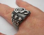 Zilveren heren ring voetbalclub galatasaray maat 19 nr.2232, Sieraden, Tassen en Uiterlijk, Ringen, Verzenden, 19 tot 20, Heer