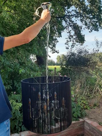 Kroonluchter zilverkleurig met zwart beschikbaar voor biedingen