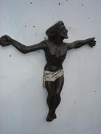 Vintage aardewerk crucifix jaren 80, Ophalen of Verzenden, Zo goed als nieuw, Beeld(je)