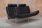 ZGANieuw zwarte leren Leolux Volare design bank, Leolux, Leolux, Design, 150 tot 200 cm