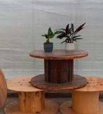 Salontafel van oude kabelhaspel, Tuin en Terras, Ophalen of Verzenden, Zo goed als nieuw