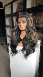 Luxe Lace Pruik: Zwart met Blonde plukjes - Slag - Babyhaar, Ophalen of Verzenden, Nieuw, Pruik of Haarverlenging