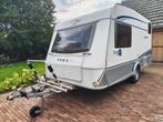 Caravan TEC Travelbird 410 met stapelbed en stallingsplek, Caravans en Kamperen, Caravans, 2 aparte bedden, Schokbreker, T.E.C.